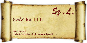 Szőke Lili névjegykártya