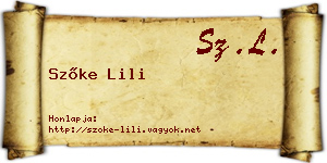 Szőke Lili névjegykártya