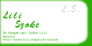 lili szoke business card